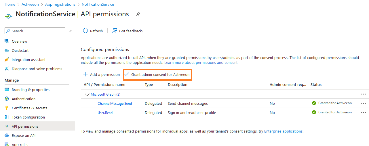 microsoft app grant admin consent